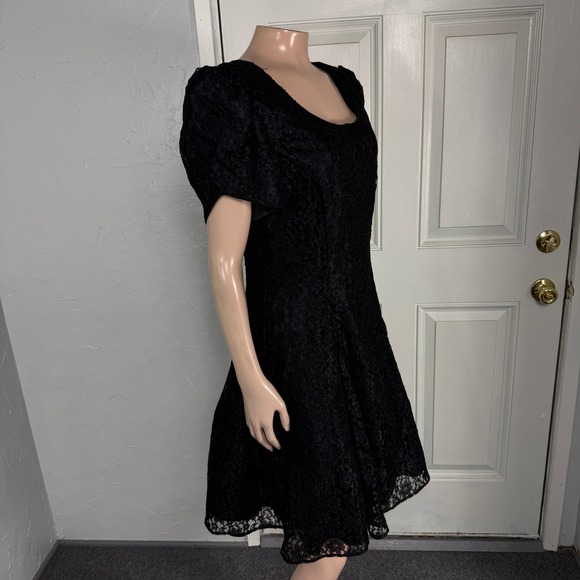 Vintage 80s DBY Dress 11 Prom Party Formal Lace Evening Knee Length S/S NN8 - Picture 6 of 8